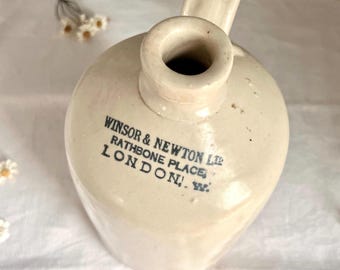 Antique Winsor & Newton Stoneware Jug – Rathbone Place London Artist Decor