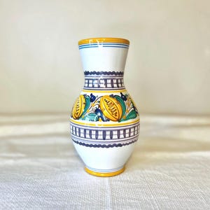 Jarrón checoslovaco de cerámica Modra Slov Keramika pintado a mano, decoración del hogar, jarrón de 8 pulgadas