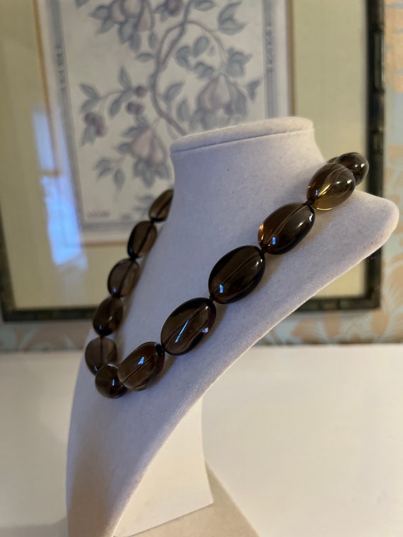Smokey Quartz Beadwork Necklace Handmade Gemstone… - image 10