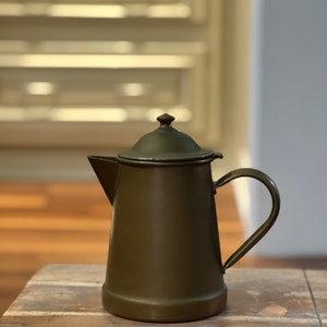 Vintage Copper and Brass Teapot with Lid and Handle, Rustic Home Decor