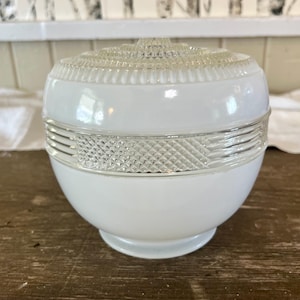 Vintage Mid Century Ceiling Light | White Milk Glass Flush Mount | Retro Glass Light Fixture | MCM Lighting