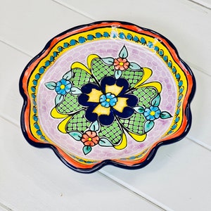 Talavera Mexican Hand Painted Wall Plate, Mexican Folk Art Wall Plate, Home Decor Wall Pottery Plate, Made in Mexico, Collectible Item