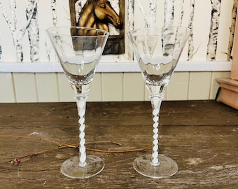 Handmade Swirled Stem Martini Glasses – Set of 2