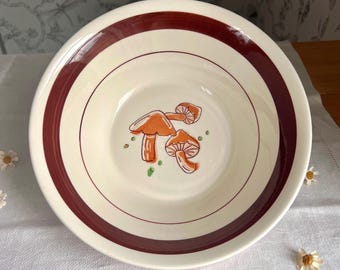 Bol de cerámica vintage Oxford con forma de seta – Plato de servir estilo rústico boscoso de 18 cm de diámetro