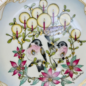 Vintage Hutschenreuther December Bird of the Month Collector Plate, Danish Collectible Plate