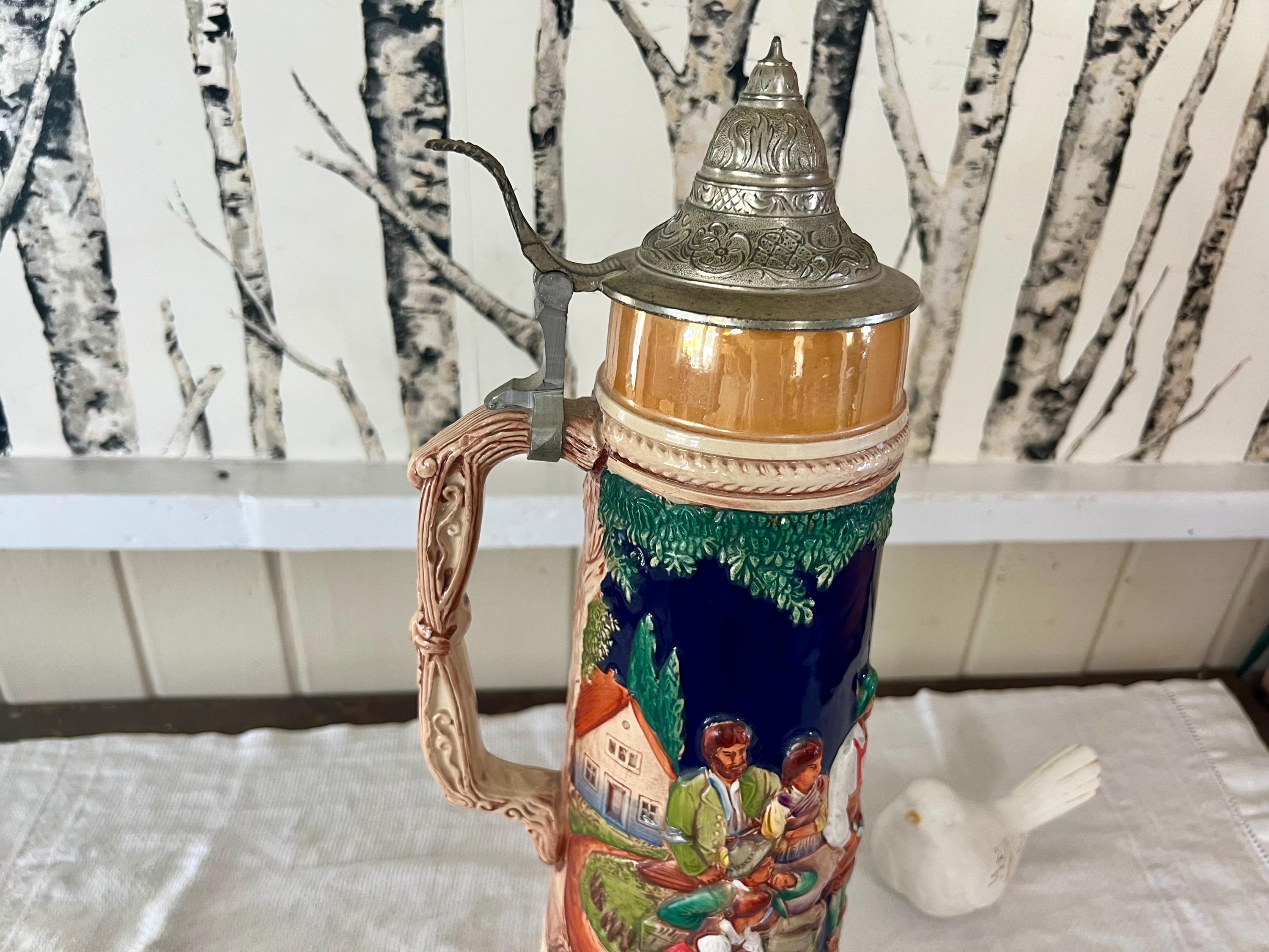 ラージ ゲルツ ドイツ ビール ジョッキ 2 リットル 蓋付きタンカード