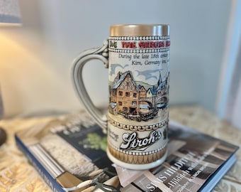 Boccale da birra vintage Stroh's Brewery 3D Heritage Lol Edition, Brasile, boccale in ceramica