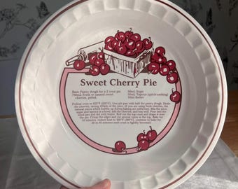 Plato para tarta de cerezas vintage, plato para recetas de cerezas dulces, utensilios para hornear de C E Springer Canada