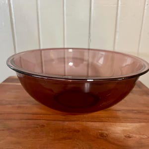 Vintage Large 325 Pyrex Cranberry Purple Glass Mixing Bowl 4 Litre Nesting Bowl