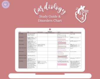 Cardiology Study Guide and Disorders Chart