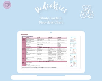 Pediatrics Study Guide and Disorders Chart