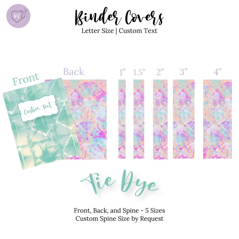 Editable Binder Cover Template Set - Tie Dye - Etsy