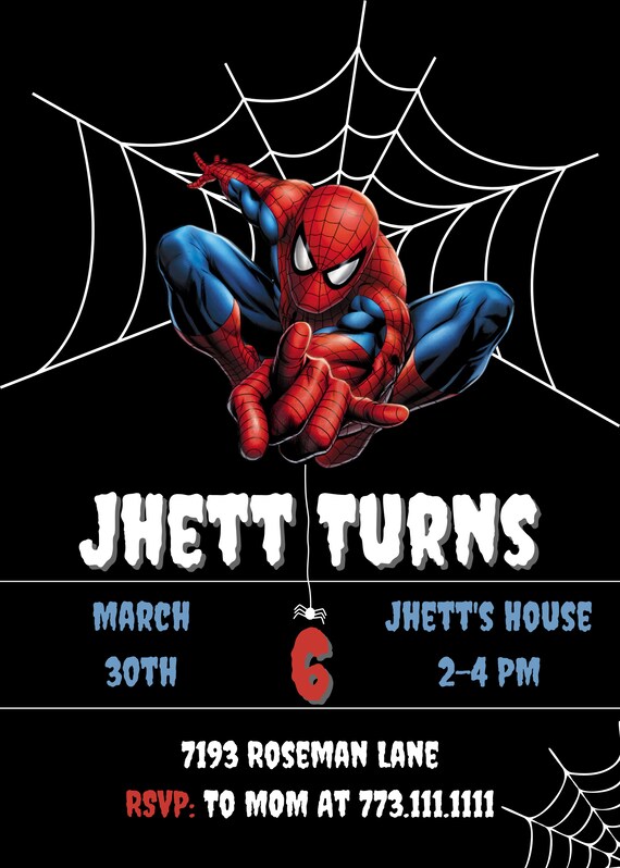 Spiderman Birthday Invitation Calling All Superheros Theme Etsy