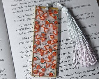 Handgemaakte bladwijzer van hars met kwastje - Leuke bladwijzer voor fruitsalade - Perfect Book Lover Gift and Book Accessories