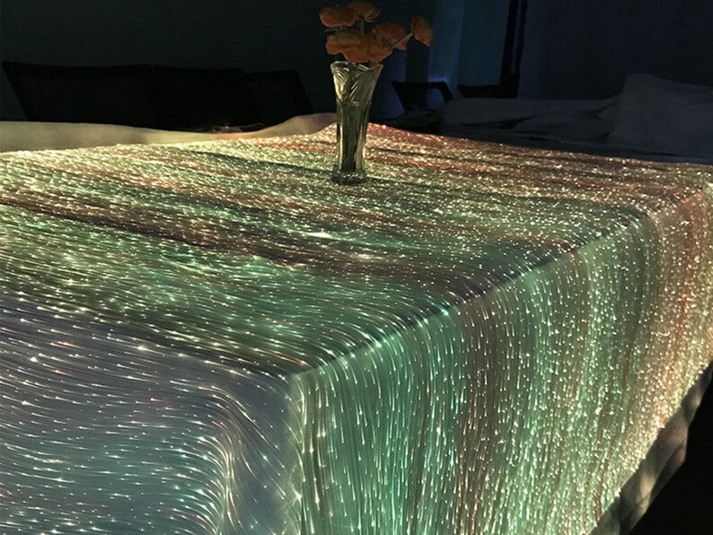 Fiber Optic Tablecloth Fiber Optic Fabric Luminous Fabric Etsy
