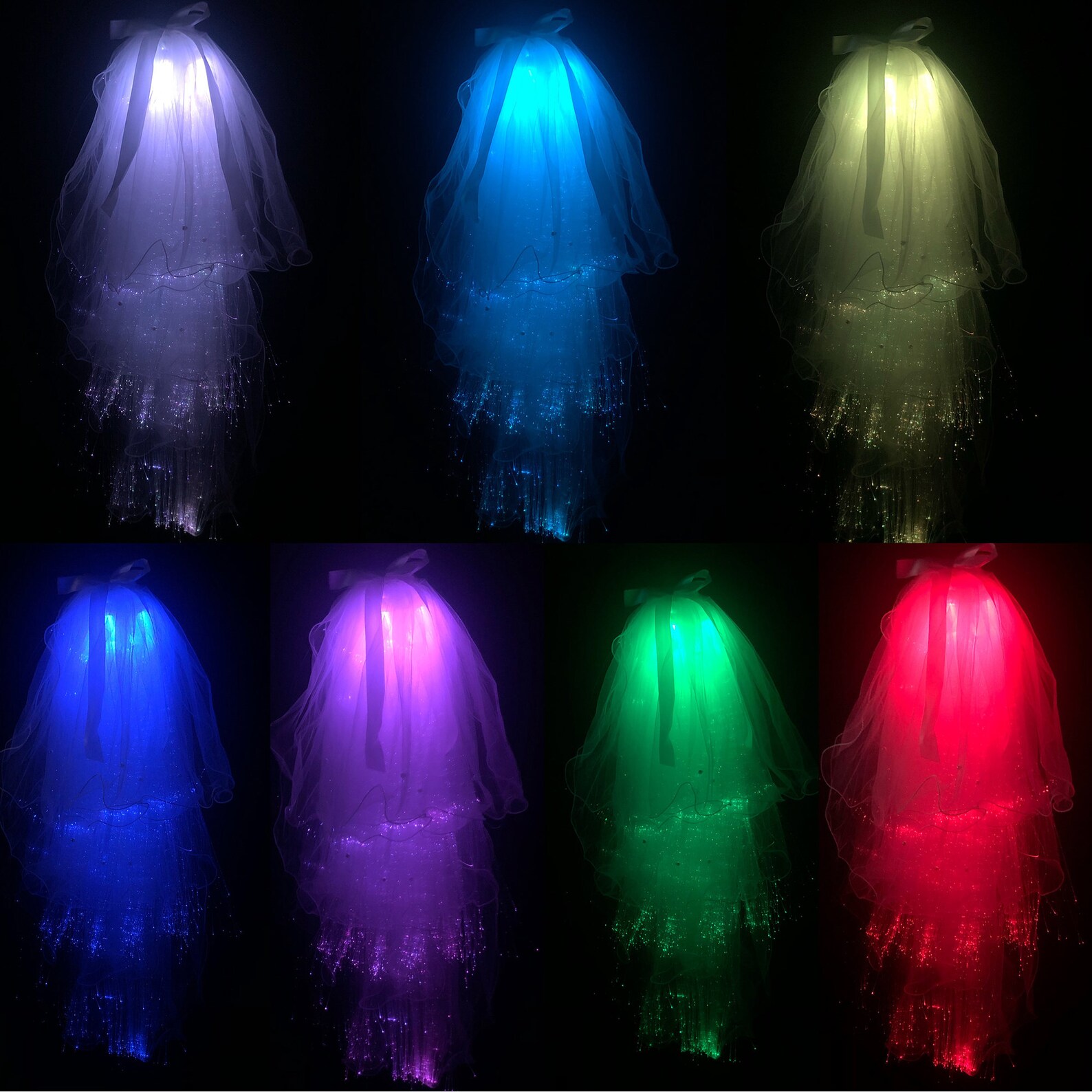 Luminous Wedding Veil LED Veil Fiber Optic Wedding Veils Etsy