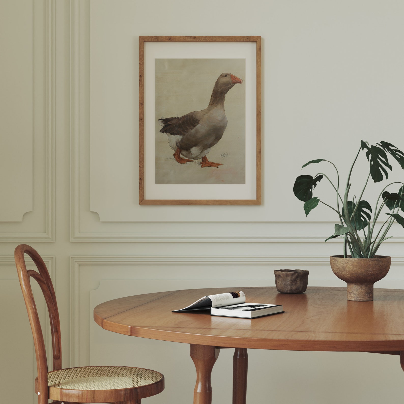Original Toulouse Goose Oil Painting Print | Vintage French Country Art ...