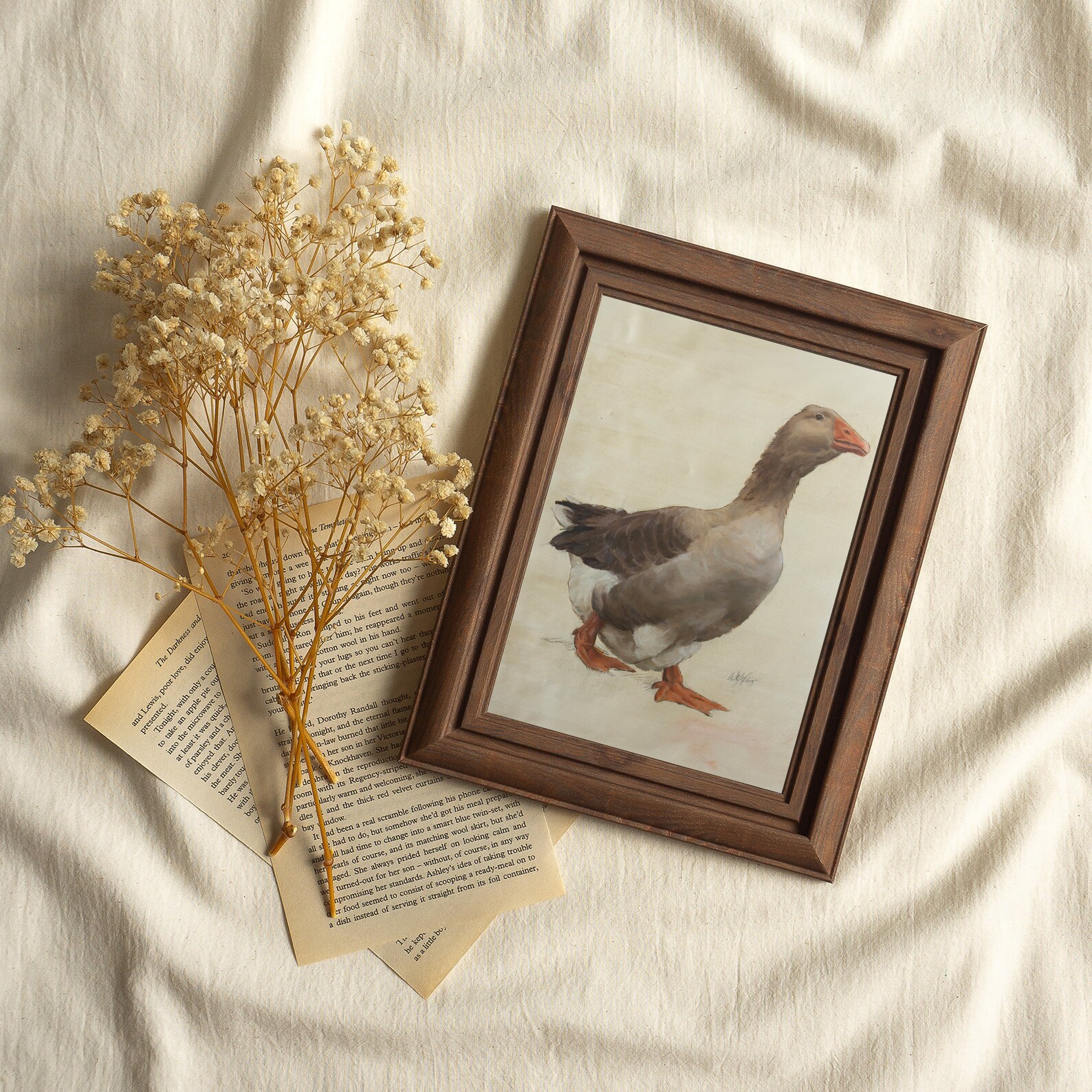 Original Toulouse Goose Oil Painting Print | Vintage French Country Art ...