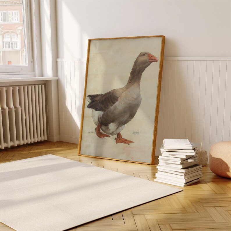 Original Toulouse Goose Oil Painting Print | Vintage French Country Art ...