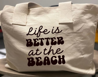 XL Strandtasche, Sommer Tasche, Tasche Beach Design praktisch, Tote Bag Stofftasche, Shopper Tasche 100% Bio Baumwolle