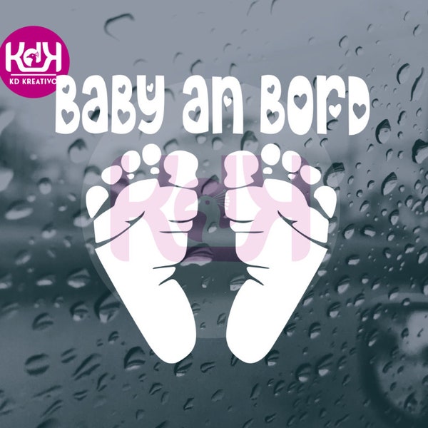 Baby On Bord Aufkleber 20x12cm - Auto Aufkleber In 18 Farben