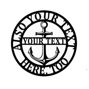 Custom Anchor Monogram Digital SVG DXF