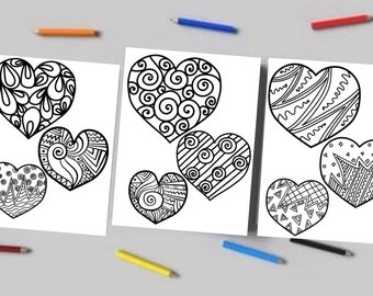 Love Coloring Pages, Digital Pages, Coloring Pages, Printable, Coloring Page for Relaxation and Fun,  Love Coloring Pages, PDF Download