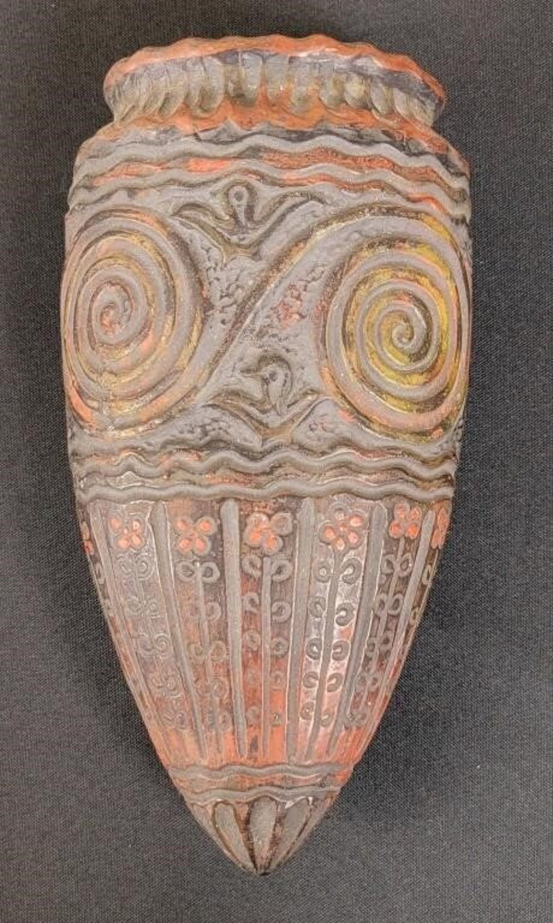 Japanese Wall Vase Jomon, 10 Pointed Pot ANTIQUE Handcrafted Native Art