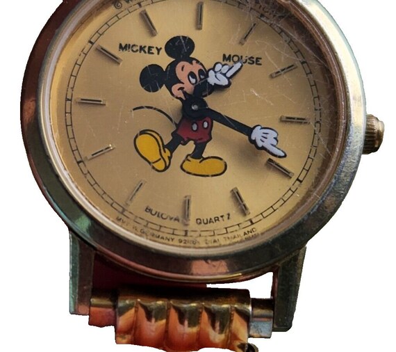 Bulova Watch Mickey Mouse Quartz Womens Gold Spei… - image 8