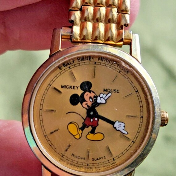 Bulova Watch Mickey Mouse Quartz Womens Gold Spei… - image 7