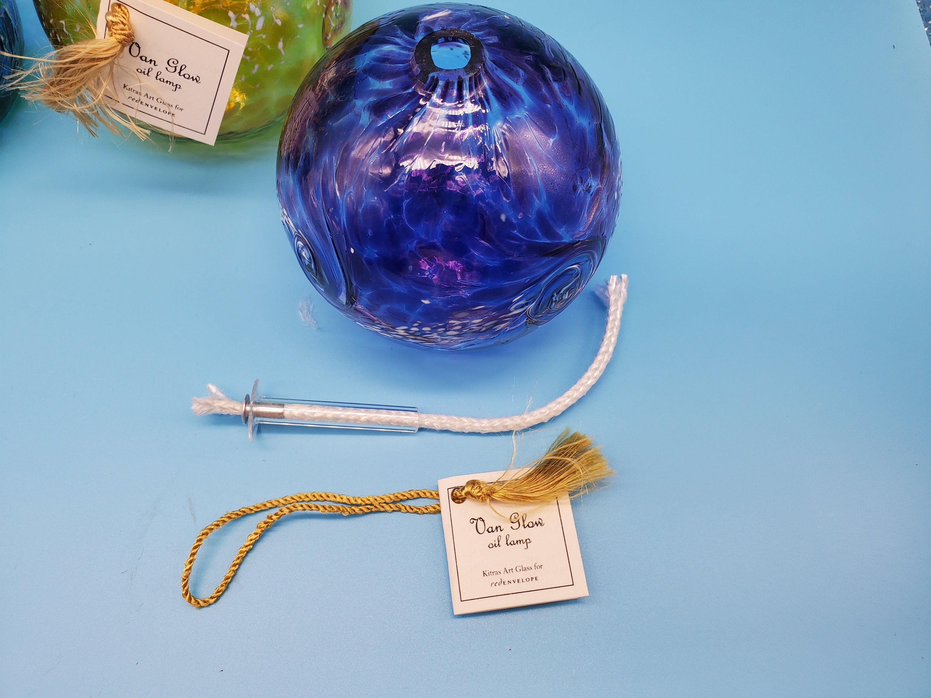 3 Van Glow Oil Lamps Kitras Art Glass 50oldstk Hand Blown Etsy