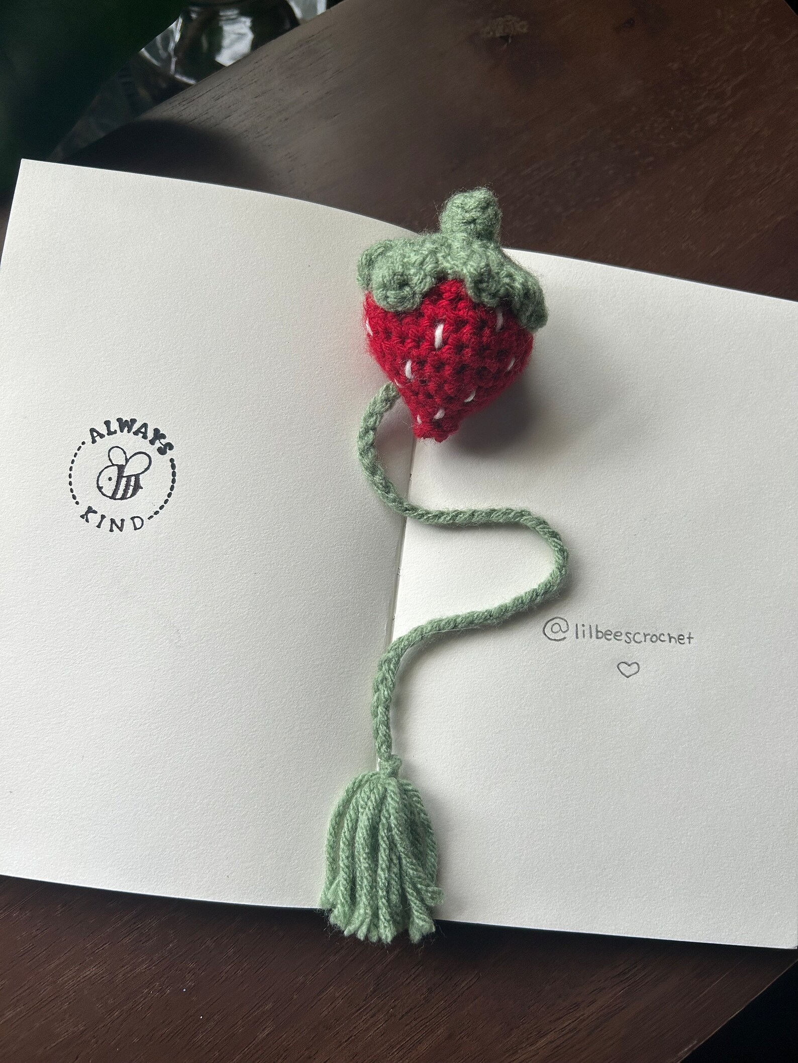 Crochet Strawberry Bookmark Etsy