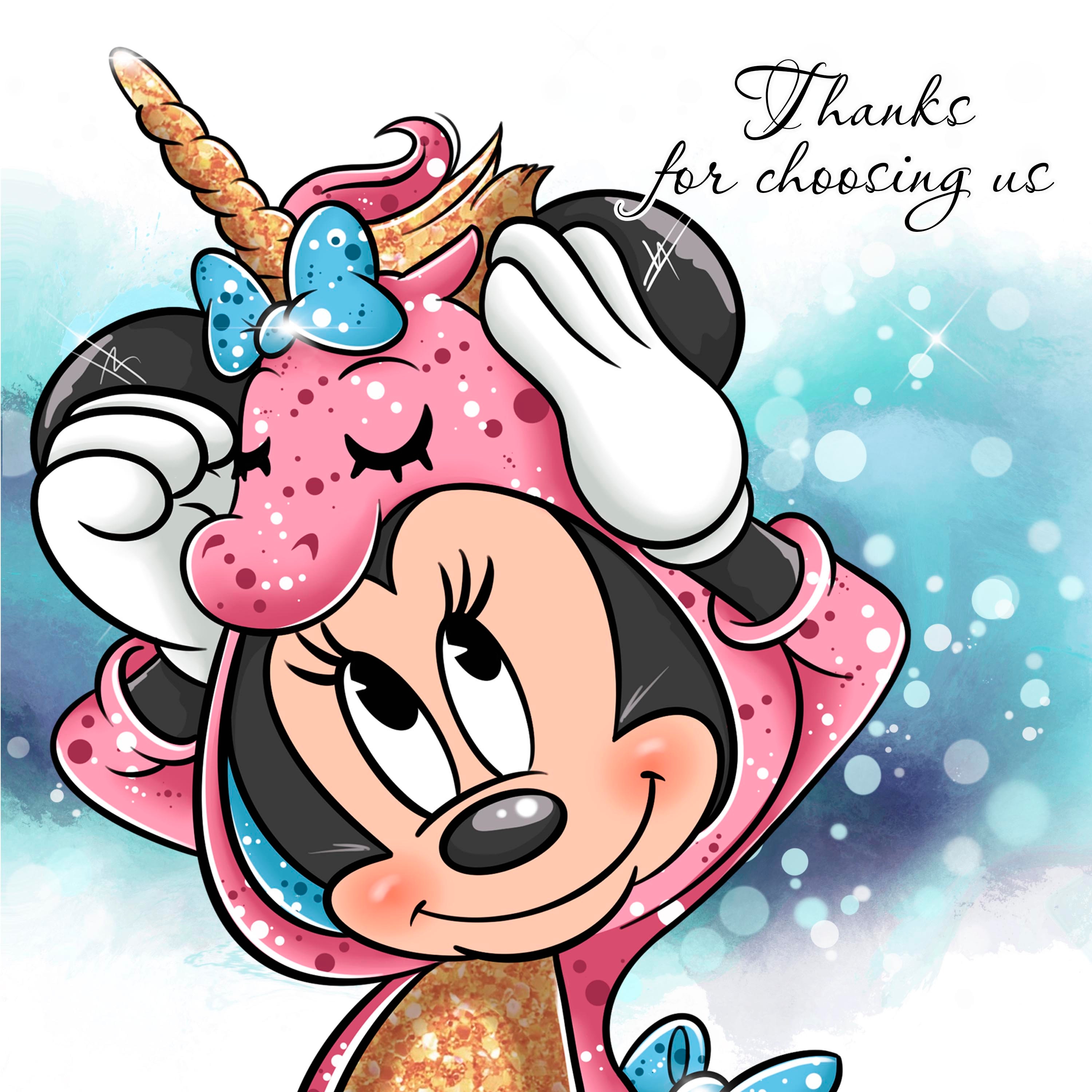 Minnie the Unicorn Minnie Mouse PNG Digital Illustration Etsy Australia