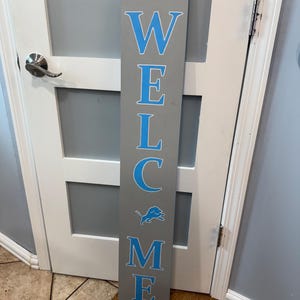 Football Welcome Sign – Handmade Sports Porch Decor – Custom Outdoor Football Sign – Front Door Team Gift