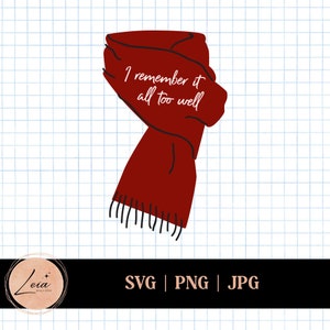 All Too Well スカーフ Swiftie SVG、デザイン、jpg、png、商用利用、個人、Cricut、シルエット、カットファイル、クリップアート、印刷、赤、22、テイラー