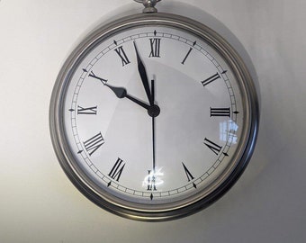 Pottery Barn Stainless Steel Wall clock Large 9"