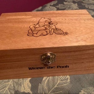 Engraved pooh wooden gift box