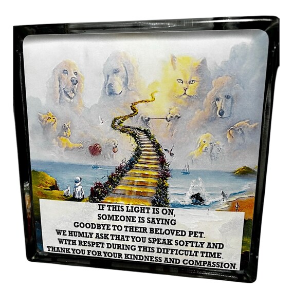 Veterinary Euthanasia Glass light of Compassion heavens gates rainbow bridge