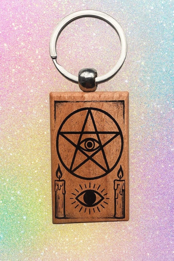 Season Of The Witch Wooden laser engraved Keychain 2.16 inches
