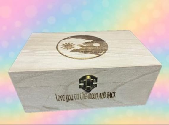 Viking skoll & hati wolves norse wooden gift box