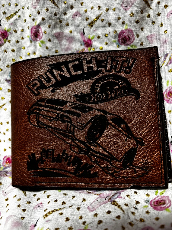Engraved leather gamer hot car wallet
