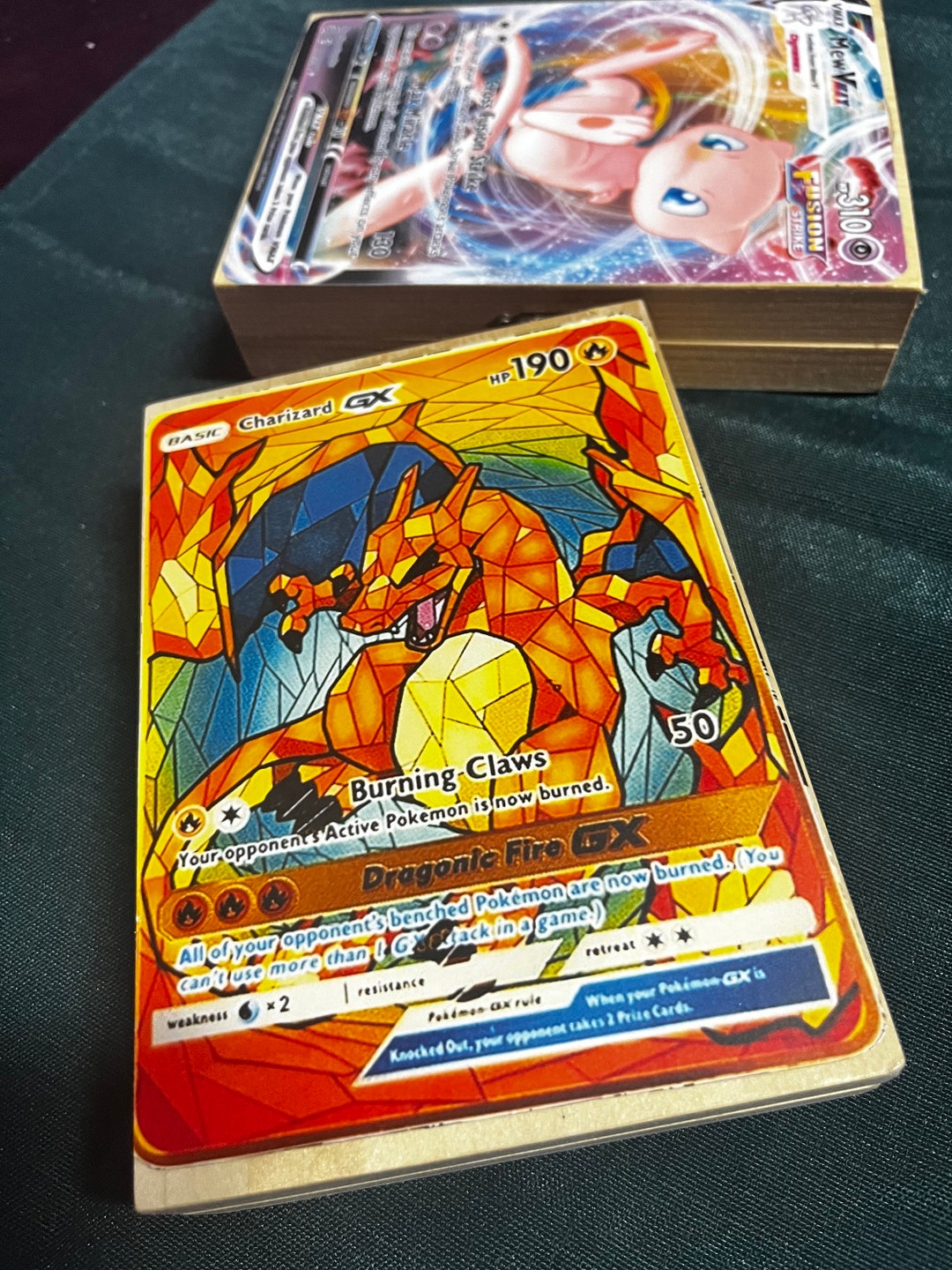 Pokemon Card Themed Trading Card Deck Wooden Box Charizard Mew Etsy