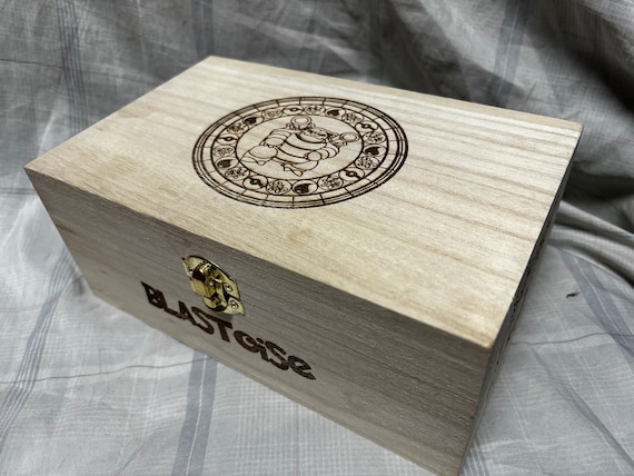 Cool blastoise engraved wooden gift box