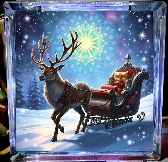 Christmas holiday puppy halloween Glass light