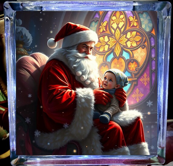 christmas spirit santa Glass light