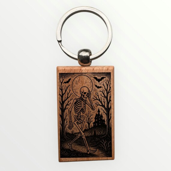 Skeleton no bones about it laser engraved Keychain 2.16 inches