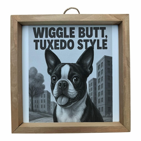 Boston Terrier Dog Wall Frame