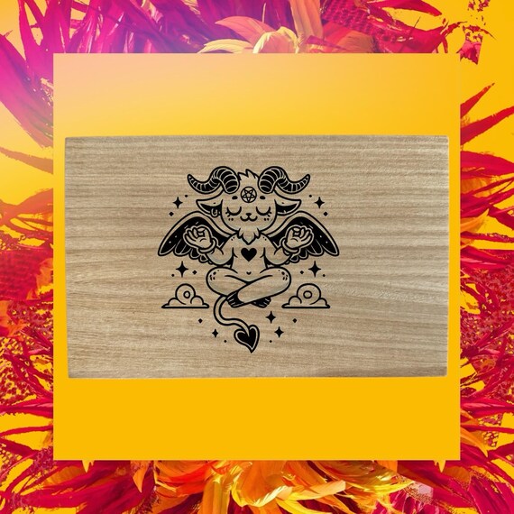 Baphomet themed laser engraved 8.5 inch box