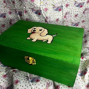 Spoiled Pet collection “dachshund edition” handpainted wooden gift box