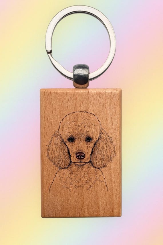 Poodle Dog laser engraved Keychain 2.16 inches